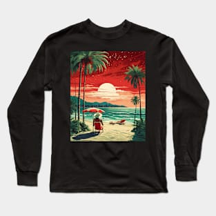 Acapulco Mexico Starry Night Tourism Travel Vintage Poster Art Long Sleeve T-Shirt